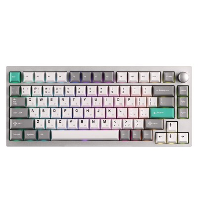 Клавіатура механічна Lemokey P1 Pro 84Key, Keychron Super Banana, WL/BT/USB-A, QMK/VIA, Hot-Swap, EN/UKR, RGB, Knob, Space Silve Клавіатура механічна Lemokey P1 Pro 84Key, Keychron Super Banana, WL/BT/USB-A, QMK/VIA, Hot-Swap, EN/UKR, RGB, Knob, Space Silve