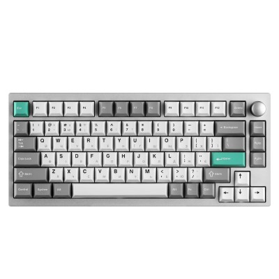 Клавіатура механічна Lemokey P1 Pro 84Key, Keychron Super Banana, WL/BT/USB-A, QMK/VIA, Hot-Swap, EN/UKR, RGB, Knob, Space Silve Клавіатура механічна Lemokey P1 Pro 84Key, Keychron Super Banana, WL/BT/USB-A, QMK/VIA, Hot-Swap, EN/UKR, RGB, Knob, Space Silve