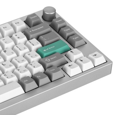 Клавіатура механічна Lemokey P1 Pro 84Key, Keychron Super Banana, WL/BT/USB-A, QMK/VIA, Hot-Swap, EN/UKR, RGB, Knob, Space Silve Клавіатура механічна Lemokey P1 Pro 84Key, Keychron Super Banana, WL/BT/USB-A, QMK/VIA, Hot-Swap, EN/UKR, RGB, Knob, Space Silve