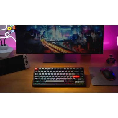 Клавіатура механічна Lemokey P1 Pro 84Key, Keychron Super Red, WL/BT/USB-A, QMK/VIA, Hot-Swap, EN/UKR, RGB, Knob, Carbon Black ( Клавіатура механічна Lemokey P1 Pro 84Key, Keychron Super Red, WL/BT/USB-A, QMK/VIA, Hot-Swap, EN/UKR, RGB, Knob, Carbon Black (