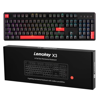 Клавіатура механічна Lemokey X3 104Key, Keychron Brown, USB-A, QMK/VIA, Hot-Swap, EN/UKR, RGB, чорний (X3-H3-UA) Клавіатура механічна Lemokey X3 104Key, Keychron Brown, USB-A, QMK/VIA, Hot-Swap, EN/UKR, RGB, чорний (X3-H3-UA)