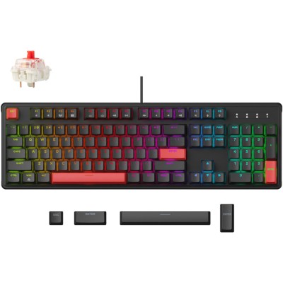 Клавіатура механічна Lemokey X3 104Key, Keychron Red, USB-A, QMK/VIA, Hot-Swap, EN/UKR, RGB, чорний (X3-H1-UA) Клавіатура механічна Lemokey X3 104Key, Keychron Red, USB-A, QMK/VIA, Hot-Swap, EN/UKR, RGB, чорний (X3-H1-UA)