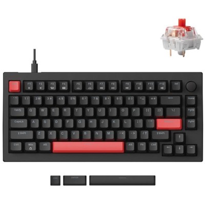Клавіатура механічна Lemokey X4 84Key, Keychron Red, USB-A, QMK/VIA, Hot-Swap, EN/UKR, Red led, чорний (X4-A1-UA) Клавіатура механічна Lemokey X4 84Key, Keychron Red, USB-A, QMK/VIA, Hot-Swap, EN/UKR, Red led, чорний (X4-A1-UA)
