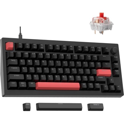 Клавіатура механічна Lemokey X4 84Key, Keychron Red, USB-A, QMK/VIA, Hot-Swap, EN/UKR, Red led, чорний (X4-A1-UA) Клавіатура механічна Lemokey X4 84Key, Keychron Red, USB-A, QMK/VIA, Hot-Swap, EN/UKR, Red led, чорний (X4-A1-UA)
