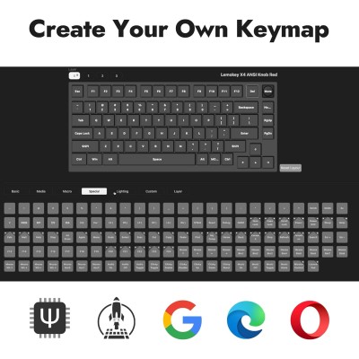 Клавіатура механічна Lemokey X4 84Key, Keychron Red, USB-A, QMK/VIA, Hot-Swap, EN/UKR, Red led, чорний (X4-A1-UA) Клавіатура механічна Lemokey X4 84Key, Keychron Red, USB-A, QMK/VIA, Hot-Swap, EN/UKR, Red led, чорний (X4-A1-UA)