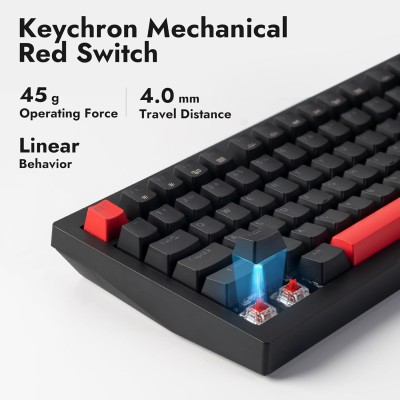 Клавіатура механічна Lemokey X4 84Key, Keychron Red, USB-A, QMK/VIA, Hot-Swap, EN/UKR, Red led, чорний (X4-A1-UA) Клавіатура механічна Lemokey X4 84Key, Keychron Red, USB-A, QMK/VIA, Hot-Swap, EN/UKR, Red led, чорний (X4-A1-UA)
