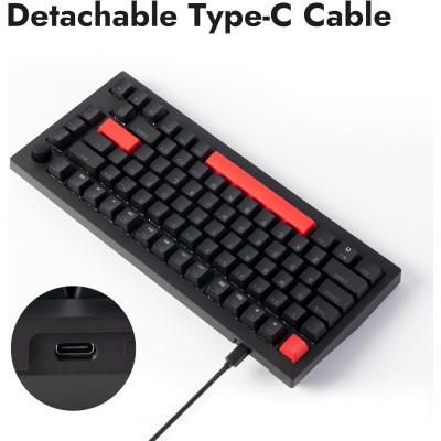 Клавіатура механічна Lemokey X4 84Key, Keychron Red, USB-A, QMK/VIA, Hot-Swap, EN/UKR, Red led, чорний (X4-A1-UA) Клавіатура механічна Lemokey X4 84Key, Keychron Red, USB-A, QMK/VIA, Hot-Swap, EN/UKR, Red led, чорний (X4-A1-UA)