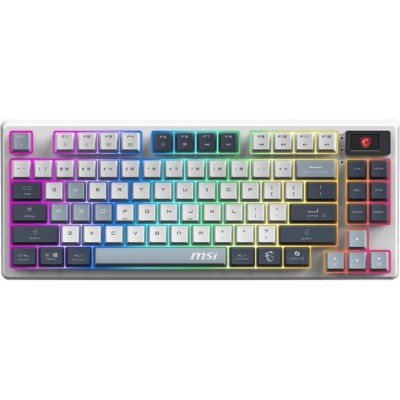 Клавіатура механічна MSI FORGE GK600 TKL W SKY UA 104key, mechanical Linear, USB-A, Wireless, Bluetooth, EN/UKR/RU, RGB, білий ( Клавіатура механічна MSI FORGE GK600 TKL W SKY UA 104key, mechanical Linear, USB-A, Wireless, Bluetooth, EN/UKR/RU, RGB, білий (