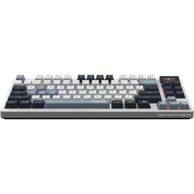 Клавіатура механічна MSI FORGE GK600 TKL W SKY UA 104key, mechanical Linear, USB-A, Wireless, Bluetooth, EN/UKR/RU, RGB, білий ( Клавіатура механічна MSI FORGE GK600 TKL W SKY UA 104key, mechanical Linear, USB-A, Wireless, Bluetooth, EN/UKR/RU, RGB, білий (