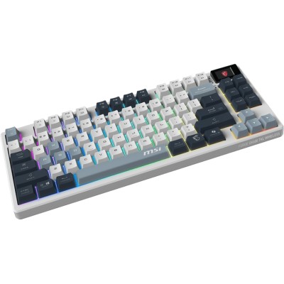 Клавіатура механічна MSI FORGE GK600 TKL W SKY UA 104key, mechanical Linear, USB-A, Wireless, Bluetooth, EN/UKR/RU, RGB, білий ( Клавіатура механічна MSI FORGE GK600 TKL W SKY UA 104key, mechanical Linear, USB-A, Wireless, Bluetooth, EN/UKR/RU, RGB, білий (