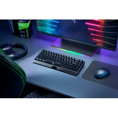 Клавіатура механічна Razer BlackWidow V3 Mini HyperSpeed 68key, Green Switch, USB-A/WL/BT, EN/RU, RGB, чорний (RZ03-03891600-R3R Клавіатура механічна Razer BlackWidow V3 Mini HyperSpeed 68key, Green Switch, USB-A/WL/BT, EN/RU, RGB, чорний (RZ03-03891600-R3R