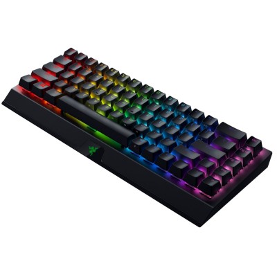 Клавіатура механічна Razer BlackWidow V3 Mini HyperSpeed 68key, Green Switch, USB-A/WL/BT, EN/RU, RGB, чорний (RZ03-03891600-R3R Клавіатура механічна Razer BlackWidow V3 Mini HyperSpeed 68key, Green Switch, USB-A/WL/BT, EN/RU, RGB, чорний (RZ03-03891600-R3R