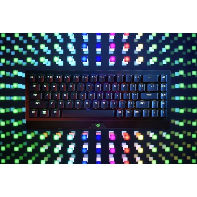 Клавіатура механічна Razer BlackWidow V3 Mini HyperSpeed 68key, Green Switch, USB-A/WL/BT, EN/RU, RGB, чорний (RZ03-03891600-R3R Клавіатура механічна Razer BlackWidow V3 Mini HyperSpeed 68key, Green Switch, USB-A/WL/BT, EN/RU, RGB, чорний (RZ03-03891600-R3R