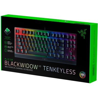 Клавіатура механічна Razer BlackWidow V3 TKL 87key, Green Switch, USB-A, EN/RU, RGB, чорний (RZ03-03490700-R3R1) Клавіатура механічна Razer BlackWidow V3 TKL 87key, Green Switch, USB-A, EN/RU, RGB, чорний (RZ03-03490700-R3R1)