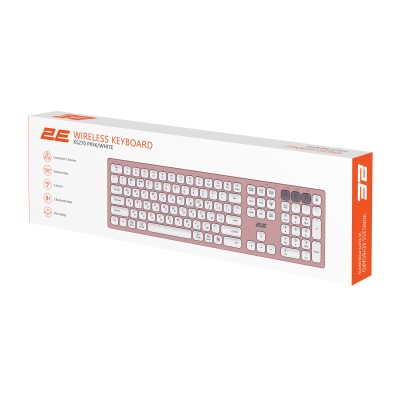 Клавіатура ножнична 2E KS270 109key, WL/BT, EN/UK, рожево-білий (2E-KS270WBPN_UA) Клавіатура ножнична 2E KS270 109key, WL/BT, EN/UK, рожево-білий (2E-KS270WBPN_UA)
