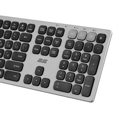 Клавіатура ножнична 2E KS270 109key, WL/BT, EN/UK, сіро-чорний (2E-KS270WBGR_UA) Клавіатура ножнична 2E KS270 109key, WL/BT, EN/UK, сіро-чорний (2E-KS270WBGR_UA)