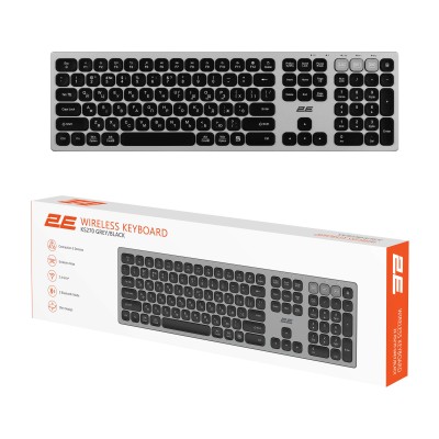 Клавіатура ножнична 2E KS270 109key, WL/BT, EN/UK, сіро-чорний (2E-KS270WBGR_UA) Клавіатура ножнична 2E KS270 109key, WL/BT, EN/UK, сіро-чорний (2E-KS270WBGR_UA)