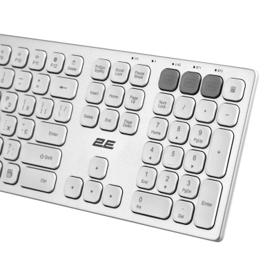 Клавіатура ножнична 2E KS270 109key, WL/BT, EN/UK, сріблясто-білий (2E-KS270WBWH_UA) Клавіатура ножнична 2E KS270 109key, WL/BT, EN/UK, сріблясто-білий (2E-KS270WBWH_UA)