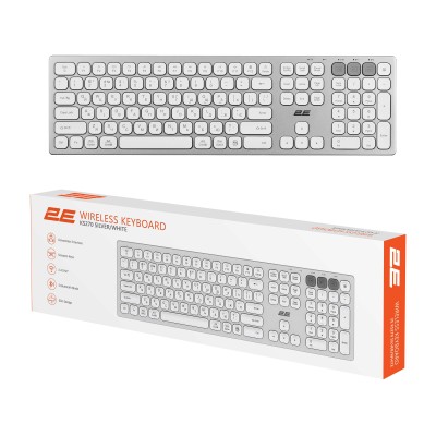 Клавіатура ножнична 2E KS270 109key, WL/BT, EN/UK, сріблясто-білий (2E-KS270WBWH_UA) Клавіатура ножнична 2E KS270 109key, WL/BT, EN/UK, сріблясто-білий (2E-KS270WBWH_UA)