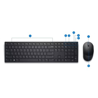 Комплект Dell Pro Wireless Keyboard and Mouse - KM5221W - Ukrainian (QWERTY) (580-AJRT) Комплект Dell Pro Wireless Keyboard and Mouse - KM5221W - Ukrainian (QWERTY) (580-AJRT)