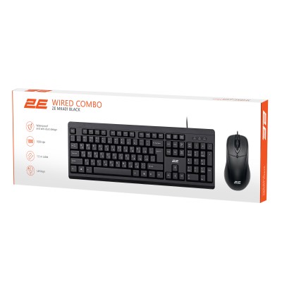 Комплект клавіатура та миша 2E MK401 USB-A, EN/UK, чорний (2E-MK401UB_UA) Комплект клавіатура та миша 2E MK401 USB-A, EN/UK, чорний (2E-MK401UB_UA)