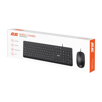Комплект клавіатура та миша 2E MK405 USB-A, EN/UK, чорний (2E-MK405UBK_UA) Комплект клавіатура та миша 2E MK405 USB-A, EN/UK, чорний (2E-MK405UBK_UA)