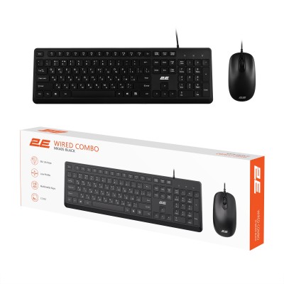 Комплект клавіатура та миша 2E MK405 USB-A, EN/UK, чорний (2E-MK405UBK_UA) Комплект клавіатура та миша 2E MK405 USB-A, EN/UK, чорний (2E-MK405UBK_UA)