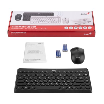 Комплект клавіатура та миша Genius LuxeMate Q-8000, WL, EN/UKR, чорний (31340013414) Комплект клавіатура та миша Genius LuxeMate Q-8000, WL, EN/UKR, чорний (31340013414)