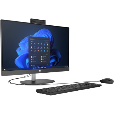 Комп'ютер персональний моноблок HP 240-G10 23.8" FHD IPS AG, Intel i3-N300, 8GB, F512GB, UMA, WiFi, кл+м, 3р, Win11P, чорний (88