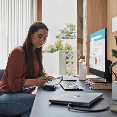 Комп'ютер персональний моноблок HP ProOne 440-G9 23.8" FHD IPS AG, Intel i5-14500T, 16GB, F512GB, UMA, WiFi, кл+м, DOS, чорний (