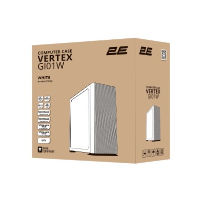 Корпус 2E GAMING Vertex GI01W без БЖ 2xUSB3.0, 1xUSBType-C, 3x140мм ARGB, 1x120мм ARGB, VGA 380мм, LCS ready, контролер з пульто Корпус 2E GAMING Vertex GI01W без БЖ 2xUSB3.0, 1xUSBType-C, 3x140мм ARGB, 1x120мм ARGB, VGA 380мм, LCS ready, контролер з пульто