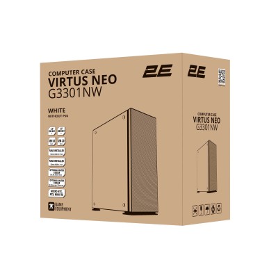 Корпус 2E GAMING Virtus Neo G3301NW без БЖ 2xUSB3.0, 1xUSB2.0, 3x140мм ARGB, 1x120мм ARGB, VGA 340мм, LCS ready, контролер з пул Корпус 2E GAMING Virtus Neo G3301NW без БЖ 2xUSB3.0, 1xUSB2.0, 3x140мм ARGB, 1x120мм ARGB, VGA 340мм, LCS ready, контролер з пул