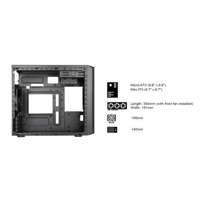 Корпус SilverStone Fara FA311-B без БЖ, 2xUSB3.0, 1xUSB2.0, 1x120мм, VGA 354мм, LCS ready, mATX, чорний (SST-FA311-B) Корпус SilverStone Fara FA311-B без БЖ, 2xUSB3.0, 1xUSB2.0, 1x120мм, VGA 354мм, LCS ready, mATX, чорний (SST-FA311-B)