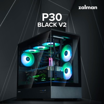 Корпус Zalman P30 Black V2, без БЖ, 1xUSB3.0, 1хUSB Type-C, 3x120мм ARGB, TG Front/Side Panel, mATX, чорний (P30BLACKV2) Корпус Zalman P30 Black V2, без БЖ, 1xUSB3.0, 1хUSB Type-C, 3x120мм ARGB, TG Front/Side Panel, mATX, чорний (P30BLACKV2)
