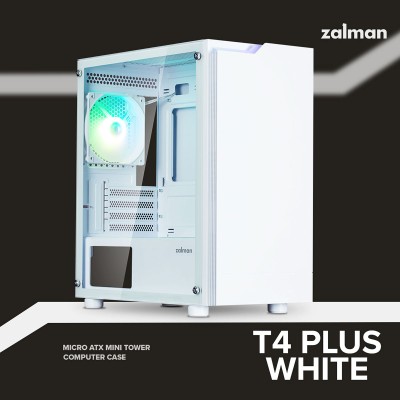 Корпус Zalman T4 Plus без БЖ, 2xUSB3.0, 1xUSB2.0, 1x120мм ARGB, VGA 3200мм, LCS ready, TG Side Panel, mATX, білий (T4PLUSWHITE) Корпус Zalman T4 Plus без БЖ, 2xUSB3.0, 1xUSB2.0, 1x120мм ARGB, VGA 3200мм, LCS ready, TG Side Panel, mATX, білий (T4PLUSWHITE)