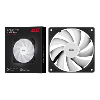 Корпусний вентилятор 2E F120-SN, 120мм, 500-1500rpm, 4pin 24dBa, чорний Корпусний вентилятор 2E F120-SN, 120мм, 500-1500rpm, 4pin 24dBa, чорний