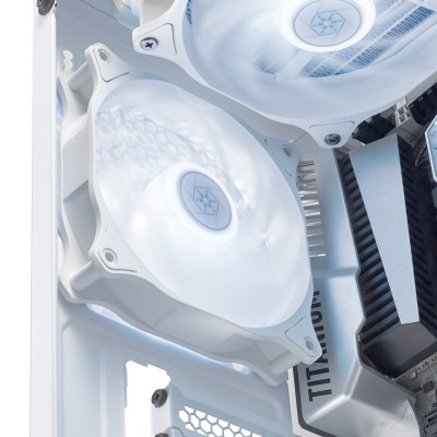 Корпусний вентилятор SilverStone Air Blazer 120RW-ARGB, 120мм, 600-2200rpm, 4pin PWM, 3pin +5VARGB, 7.4-35.6dBa, білий Корпусний вентилятор SilverStone Air Blazer 120RW-ARGB, 120мм, 600-2200rpm, 4pin PWM, 3pin +5VARGB, 7.4-35.6dBa, білий