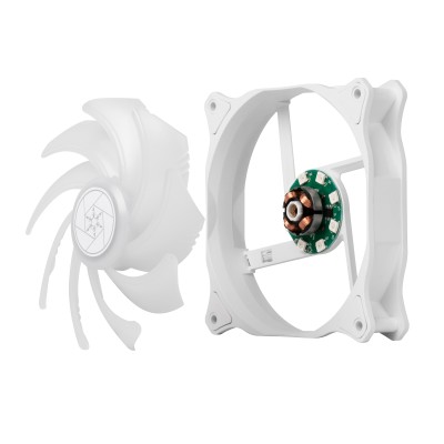Корпусний вентилятор SilverStone Air Blazer 120RW-ARGB, 120мм, 600-2200rpm, 4pin PWM, 3pin +5VARGB, 7.4-35.6dBa, білий Корпусний вентилятор SilverStone Air Blazer 120RW-ARGB, 120мм, 600-2200rpm, 4pin PWM, 3pin +5VARGB, 7.4-35.6dBa, білий