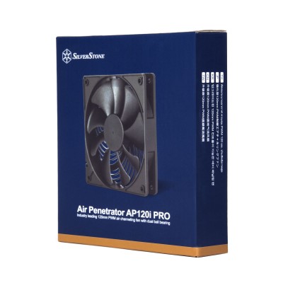 Корпусний вентилятор SilverStone Air Penetrator AP120I-PRO, 120мм, 2000rpm, 4pin PWM, 38.9dBa, чорний Корпусний вентилятор SilverStone Air Penetrator AP120I-PRO, 120мм, 2000rpm, 4pin PWM, 38.9dBa, чорний