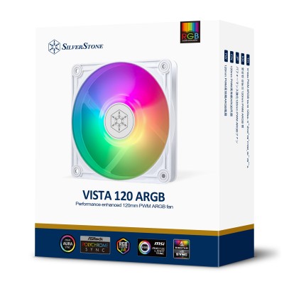 Корпусний вентилятор SilverStone Vista VS120W-ARGB, 120мм, 2000rpm, 4pin PWM, 3pin +5VARGB, 30.6dBa, білий Корпусний вентилятор SilverStone Vista VS120W-ARGB, 120мм, 2000rpm, 4pin PWM, 3pin +5VARGB, 30.6dBa, білий