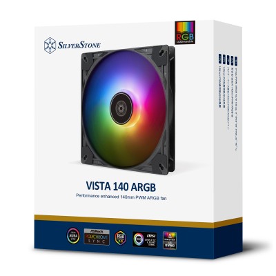 Корпусний вентилятор SilverStone Vista VS140B ARGB, 140мм, 1600rpm, 4pin PWM, 3pin +5VARGB, 30.8dBa, чорний Корпусний вентилятор SilverStone Vista VS140B ARGB, 140мм, 1600rpm, 4pin PWM, 3pin +5VARGB, 30.8dBa, чорний