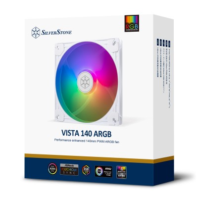 Корпусний вентилятор SilverStone Vista VS140W ARGB, 140мм, 1600rpm, 4pin PWM, 3pin +5VARGB, 30.8dBa, білий Корпусний вентилятор SilverStone Vista VS140W ARGB, 140мм, 1600rpm, 4pin PWM, 3pin +5VARGB, 30.8dBa, білий