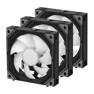 Корпусні вентилятори 2E GAMING Air Cool Magic Mirror ACF120MB-ARGB, 3x120мм, 2000rpm, 4pin PWM +5VARGB, 20.5dBa, чорний Корпусні вентилятори 2E GAMING Air Cool Magic Mirror ACF120MB-ARGB, 3x120мм, 2000rpm, 4pin PWM +5VARGB, 20.5dBa, чорний