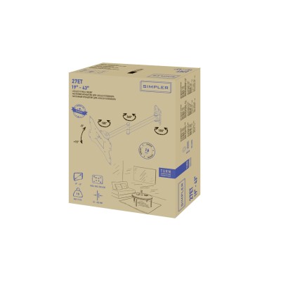 Кріплення ТВ поворотне Simpler 27ET 22-43" Кріплення ТВ поворотне Simpler 27ET 22-43"