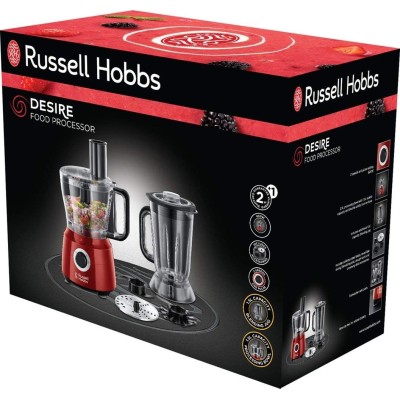 Кухонна машина Russell Hobbs Desire 600Вт, чаша-пластик, корпус-пластик, насадок-9, червоний (24730-56) Кухонна машина Russell Hobbs Desire 600Вт, чаша-пластик, корпус-пластик, насадок-9, червоний (24730-56)
