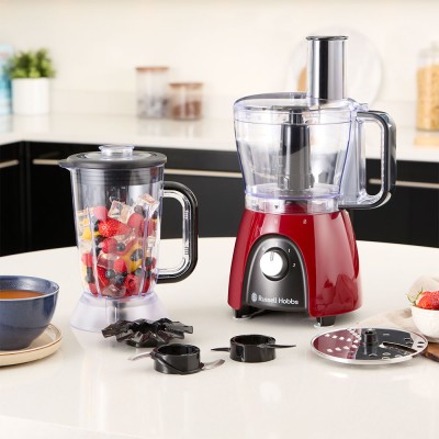 Кухонна машина Russell Hobbs Desire Red, 600Вт, чаша-пластик, корпус-пластик, насадок-4, червоний (27110-56)