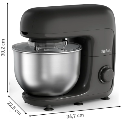 Кухонна машина Tefal Bake Essential 800Вт, чаша-метал, корпус-метал/пластик, насадок-4, чорний (QB161H38) Кухонна машина Tefal Bake Essential 800Вт, чаша-метал, корпус-метал/пластик, насадок-4, чорний (QB161H38)