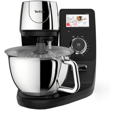Кухонна машина Tefal I-Coach Touch, 1200Вт, чаша-метал, корпус-метал+пластик, дисплей, насадок-3, підкл. до смартфону, чорний (Q Кухонна машина Tefal I-Coach Touch, 1200Вт, чаша-метал, корпус-метал+пластик, дисплей, насадок-3, підкл. до смартфону, чорний (Q