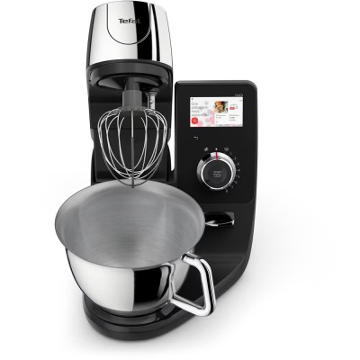 Кухонна машина Tefal I-Coach Touch, 1200Вт, чаша-метал, корпус-метал+пластик, дисплей, насадок-3, підкл. до смартфону, чорний (Q Кухонна машина Tefal I-Coach Touch, 1200Вт, чаша-метал, корпус-метал+пластик, дисплей, насадок-3, підкл. до смартфону, чорний (Q