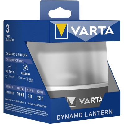 Ліхтар VARTA з гібридною системою заряджання дінамо/USB, три режими освітлення, червоне світло (17670101111) Ліхтар VARTA з гібридною системою заряджання дінамо/USB, три режими освітлення, червоне світло (17670101111)